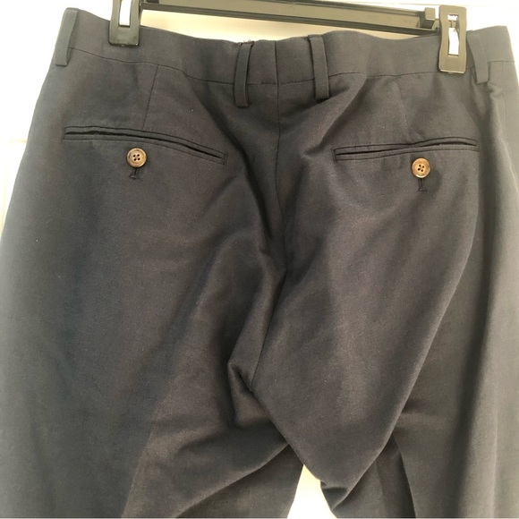 NWT J Crew Ludlow slim fit Irish linen blend navy blue pant 30w/32L - Picture 3 of 9